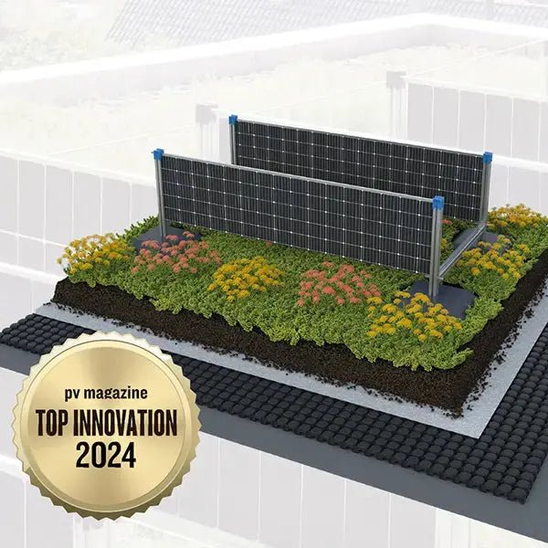 SOLYCO SOLon - Vertikales Solar Set für Gründächer - Leichte Balkonkraftwerke | BalkonSolar Deutschland
