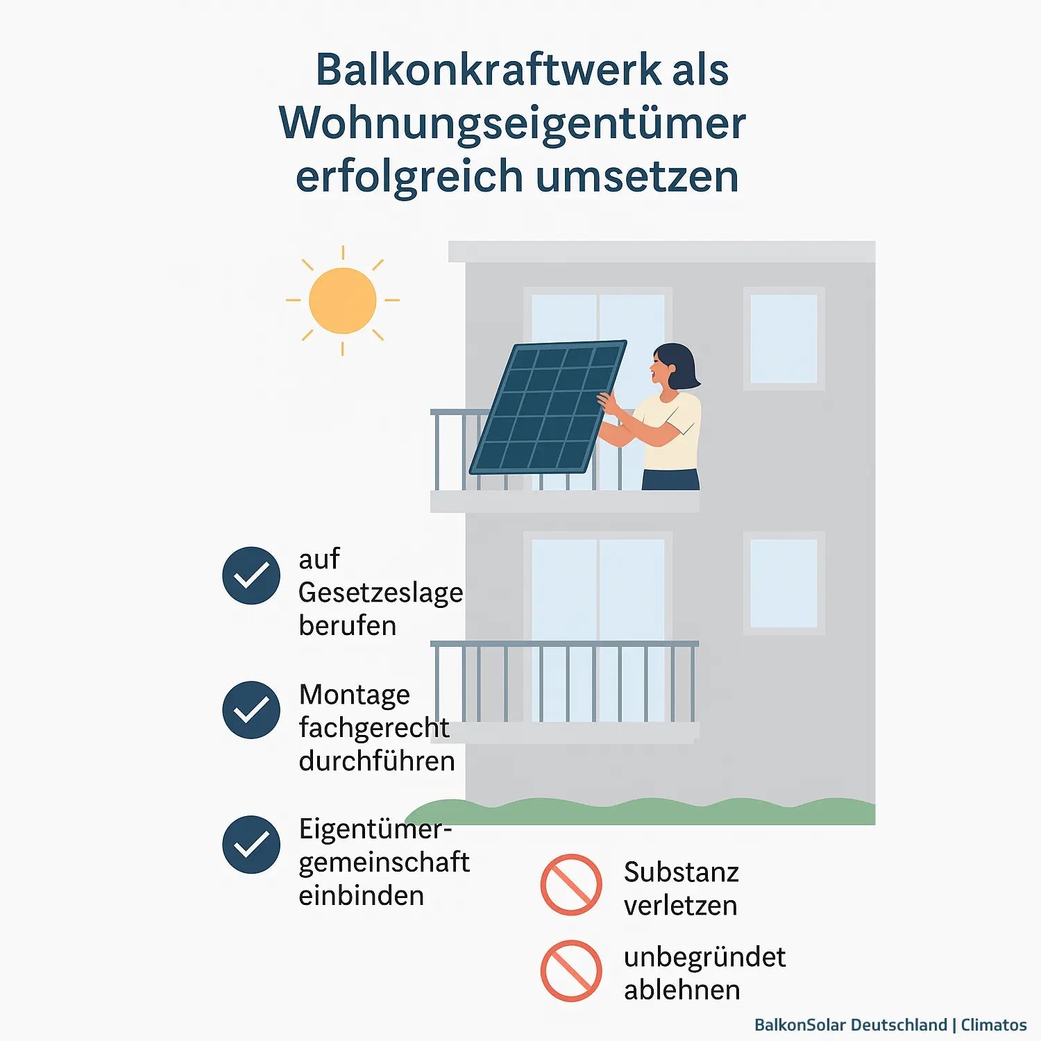 Wie Sie Ihr Balkonkraftwerk durchsetzen – auch ohne Streit in der WEG - Leichte Balkonkraftwerke | BalkonSolar Deutschland