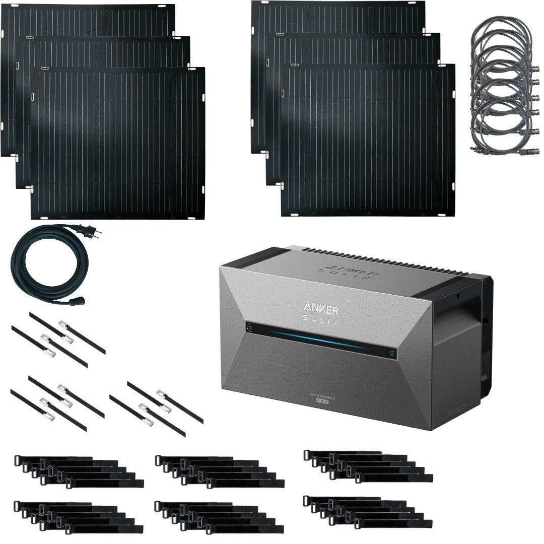 Balkonkraftwerk AIR mit Anker SOLIX Solarbank PRO 2 - Leichte Balkonkraftwerke | BalkonSolar Deutschland
