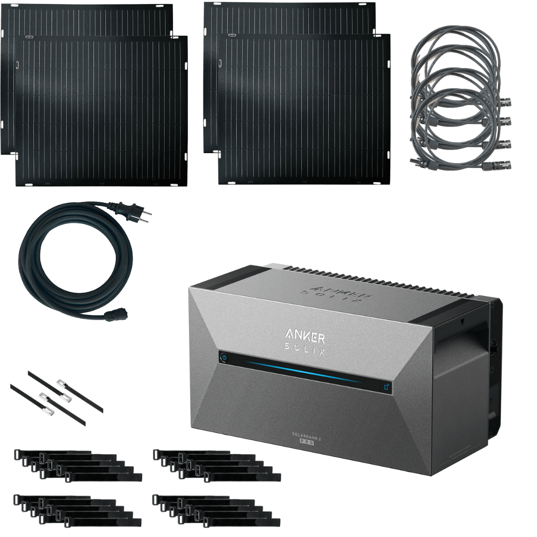 Balkonkraftwerk AIR mit Anker SOLIX Solarbank PRO 2 - Leichte Balkonkraftwerke | BalkonSolar Deutschland