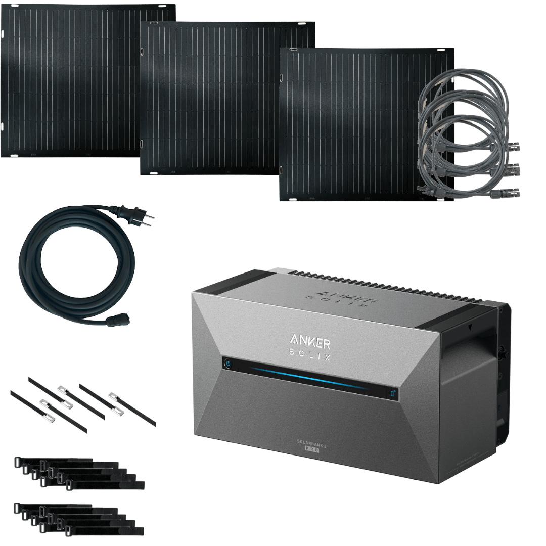 Balkonkraftwerk AIR mit Anker SOLIX Solarbank PRO 2 - Leichte Balkonkraftwerke | BalkonSolar Deutschland