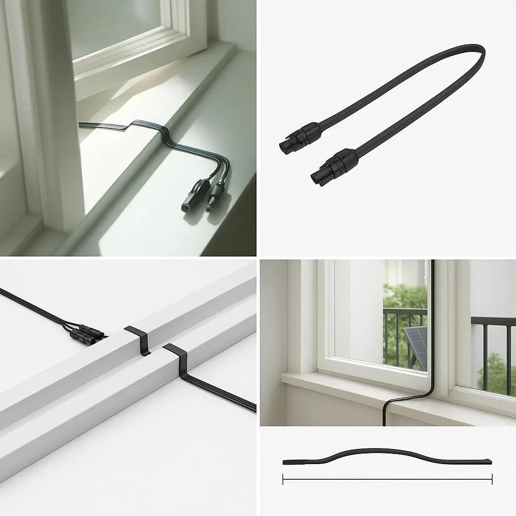 CLIMATOS® Flachkabel (2x 50cm) - Flaches Kabel für Solaranlagen - Leichte Balkonkraftwerke | BalkonSolar Deutschland
