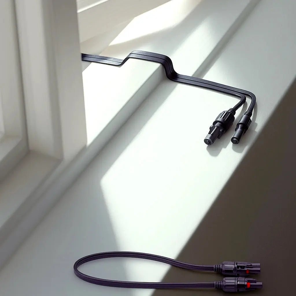 CLIMATOS® Flachkabel (2x 50cm) - Flaches Kabel für Solaranlagen - Leichte Balkonkraftwerke | BalkonSolar Deutschland